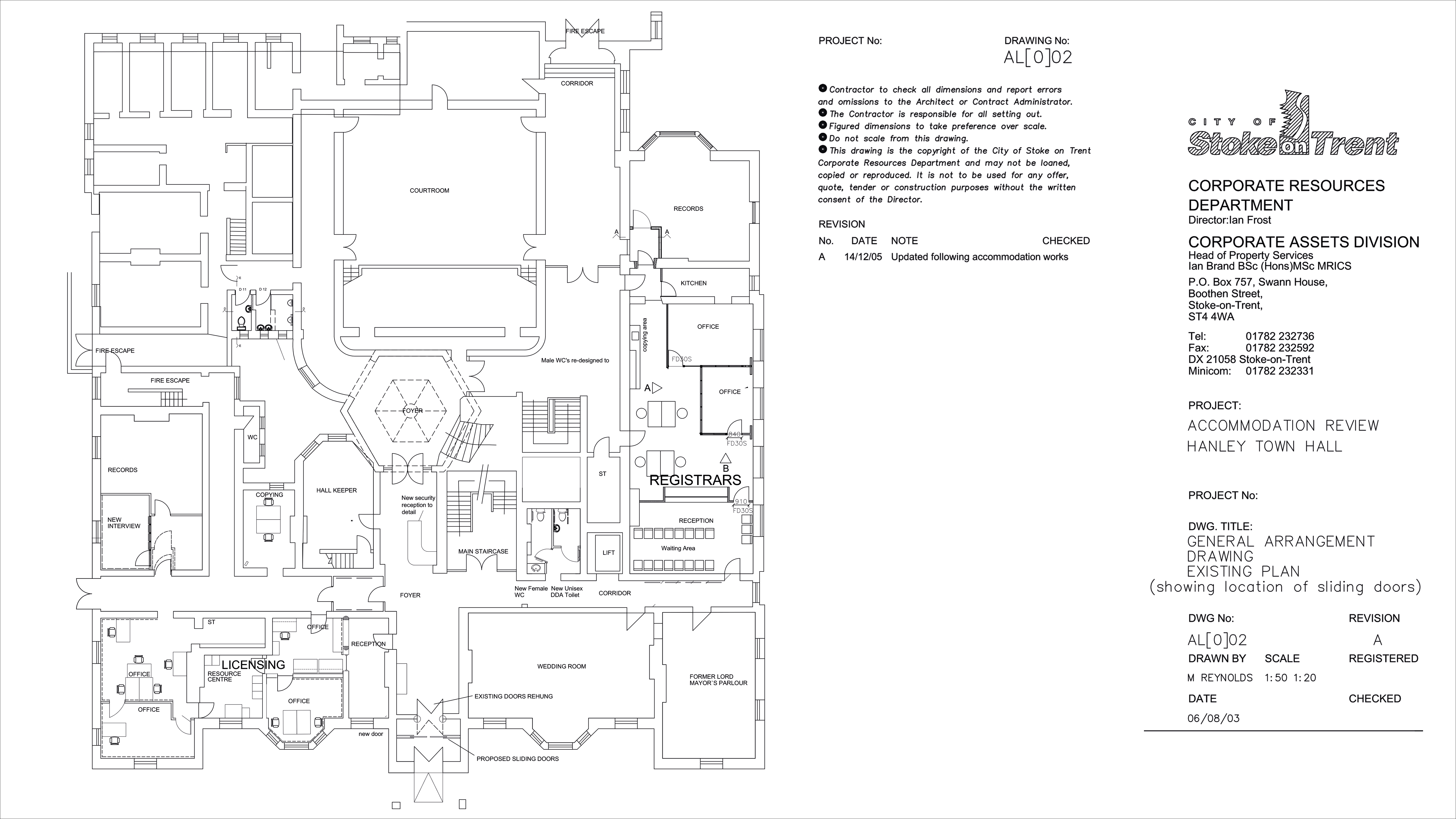Hanley Town Hall - Ground Floor Plan