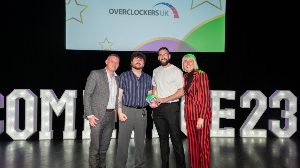Overclockers UK Social Media Manager Jacob and Head of Digital Gareth with the Award